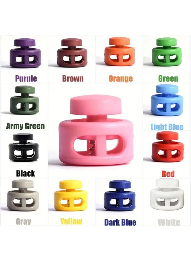 Light Blue Plastic Cord Lock Clamp Toggle Clip Stopper Buckles For Paracord Rope Drawstring Bag - Image 1